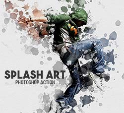 极品PS动作－喷溅艺术(含高清视频教程)：Splash Art Photoshop Action